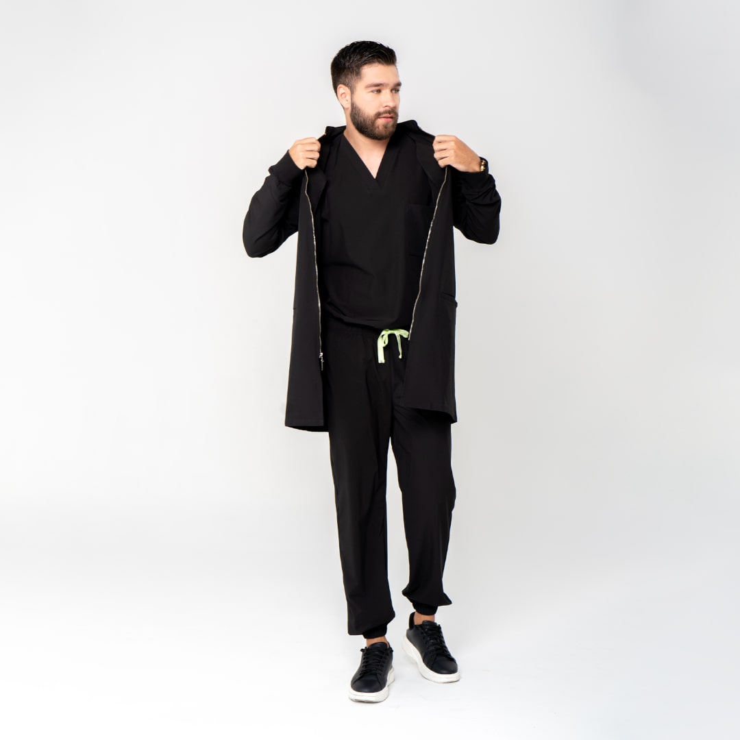 CUORE Bata Hombre Antifluidos Negro | SMOu